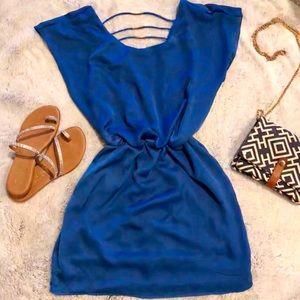 💎EUC Blue & Gold Party Dress Medium Cute